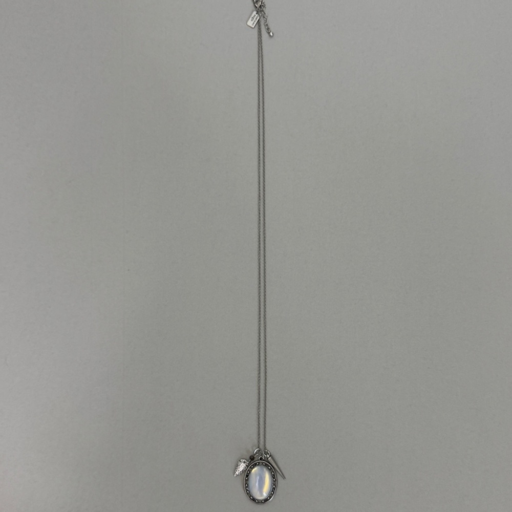 American Eagle Outfitters Long Silver Moon Pendant Necklace